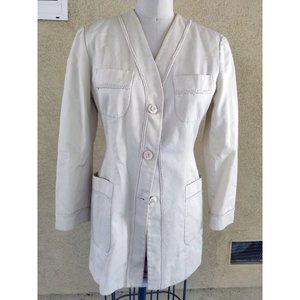 Fendi Vintage Cotton Long Jacket with Braided Trim